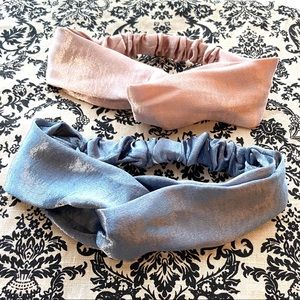 Metallic Baby Blue+Pink Twisted Headband